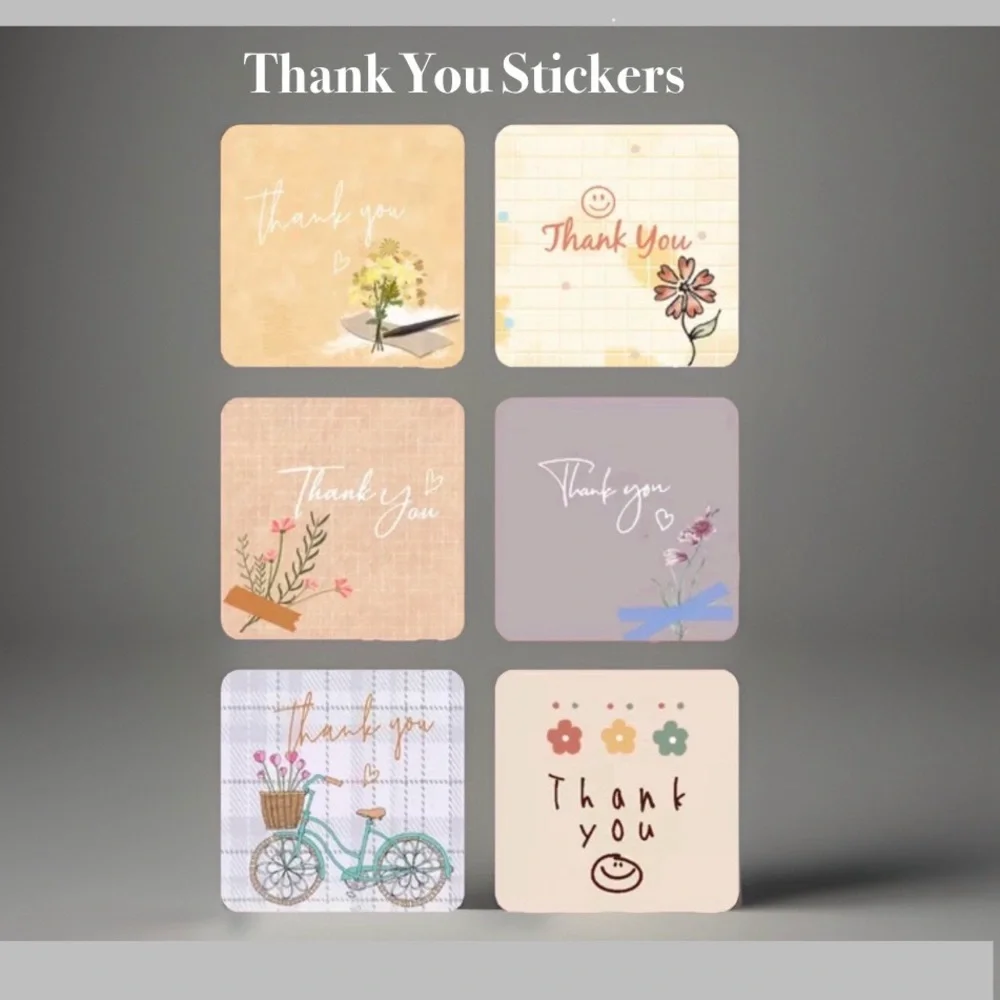 Thank You Design Stickers 100ct~(Boutique) ~NEW~ 1.18” square